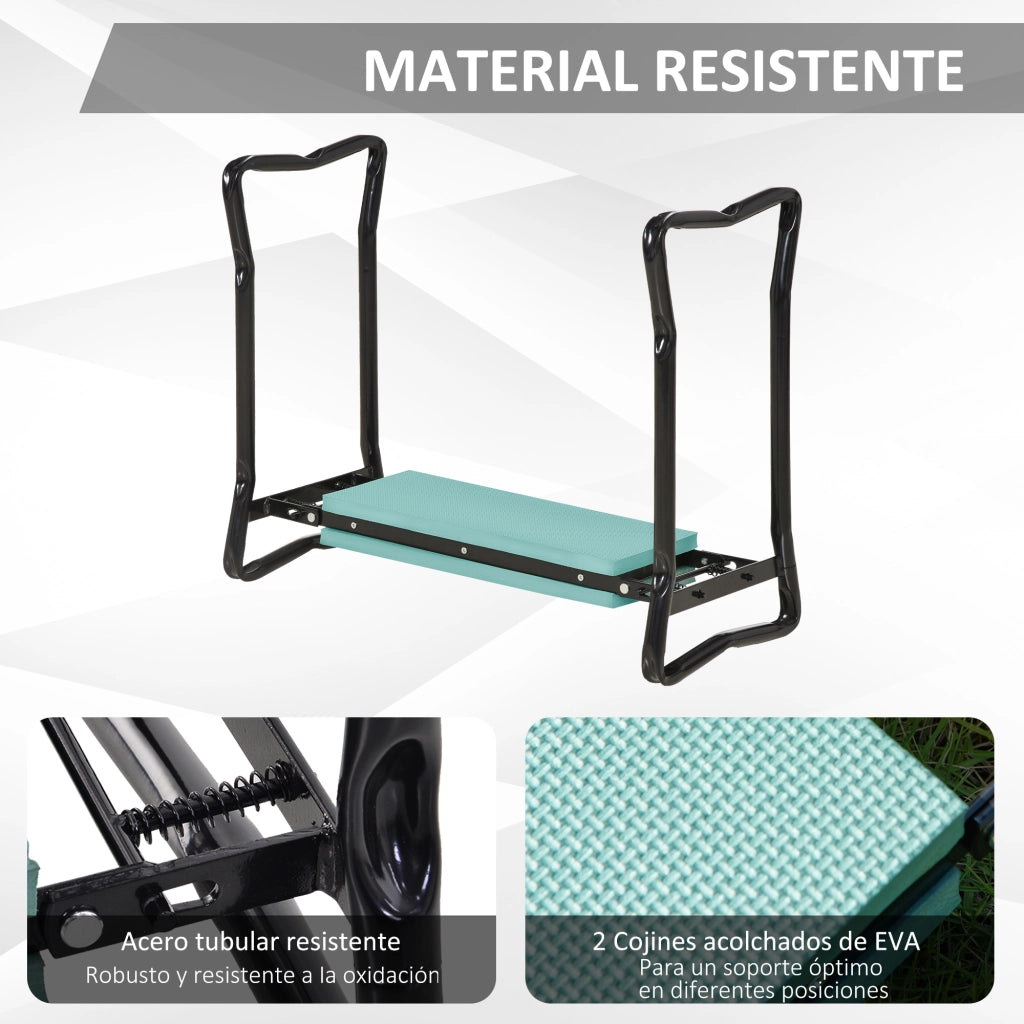 Sgabello da giardino pieghevole con supporto per ginocchia ¨C Minimal ¨C Grigio, 150kg