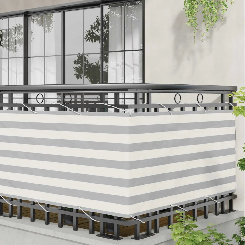 Schermo da balcone Grigio chiaro e bianco 75 x 500 cm 42030927