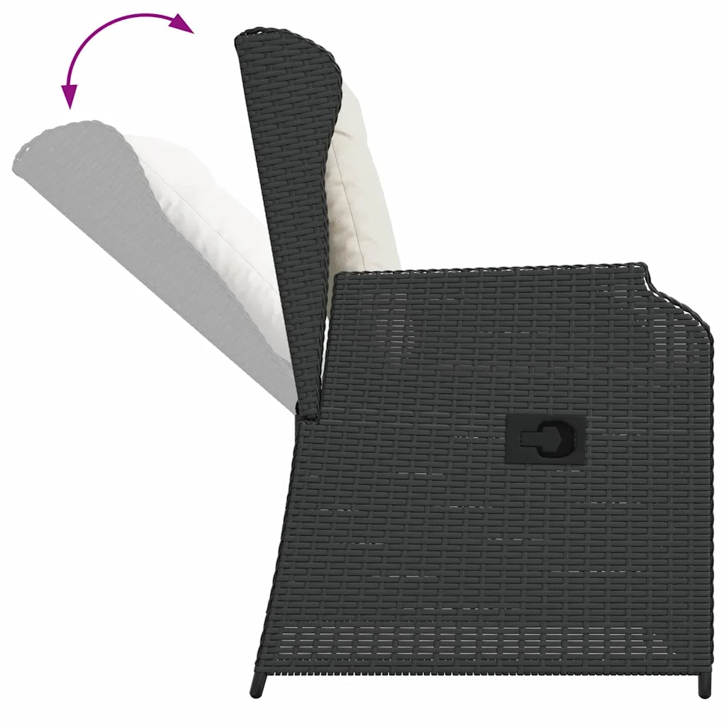 Panchina da giardino 2 pcs Nero polyrattan 3394485