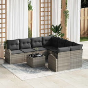 Set di divani con cuscino 9 pcs Grigio polyrattan 3354648
