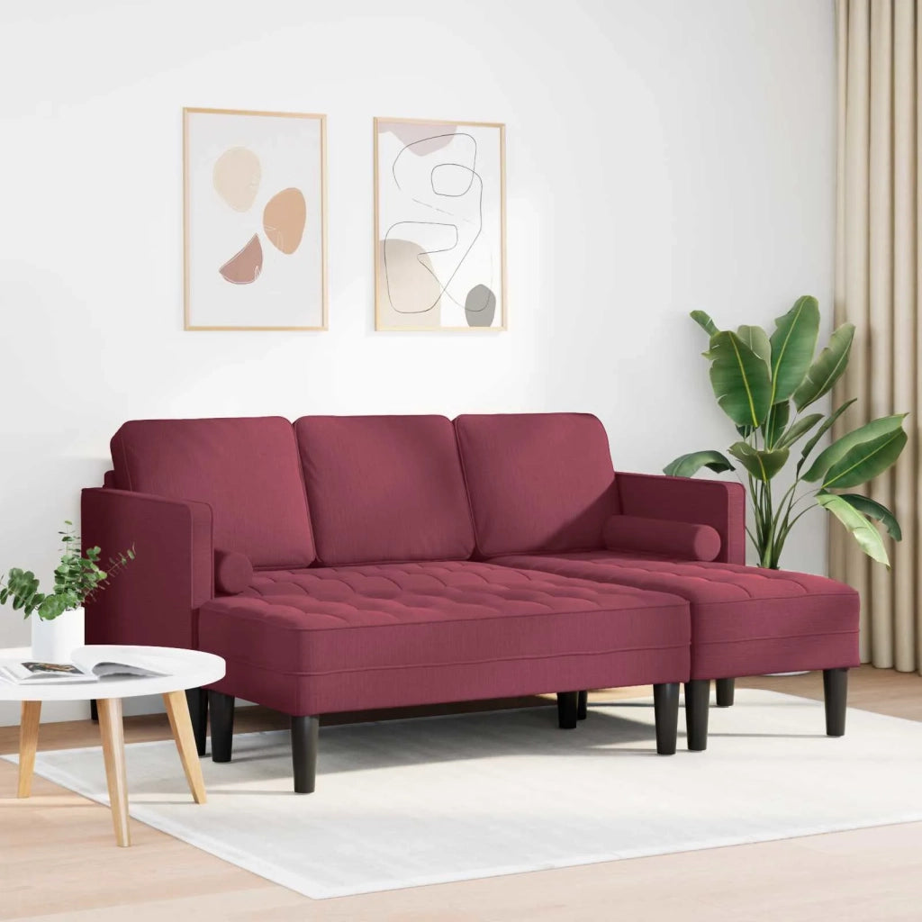 Set di divani 2 pz Rosso Vino Poliestere 3329255