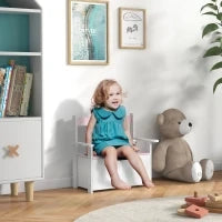 Panca contenitore per bambini con schienale e chiusura soft, 68,5x34x58 cm, Rosa e Bianco