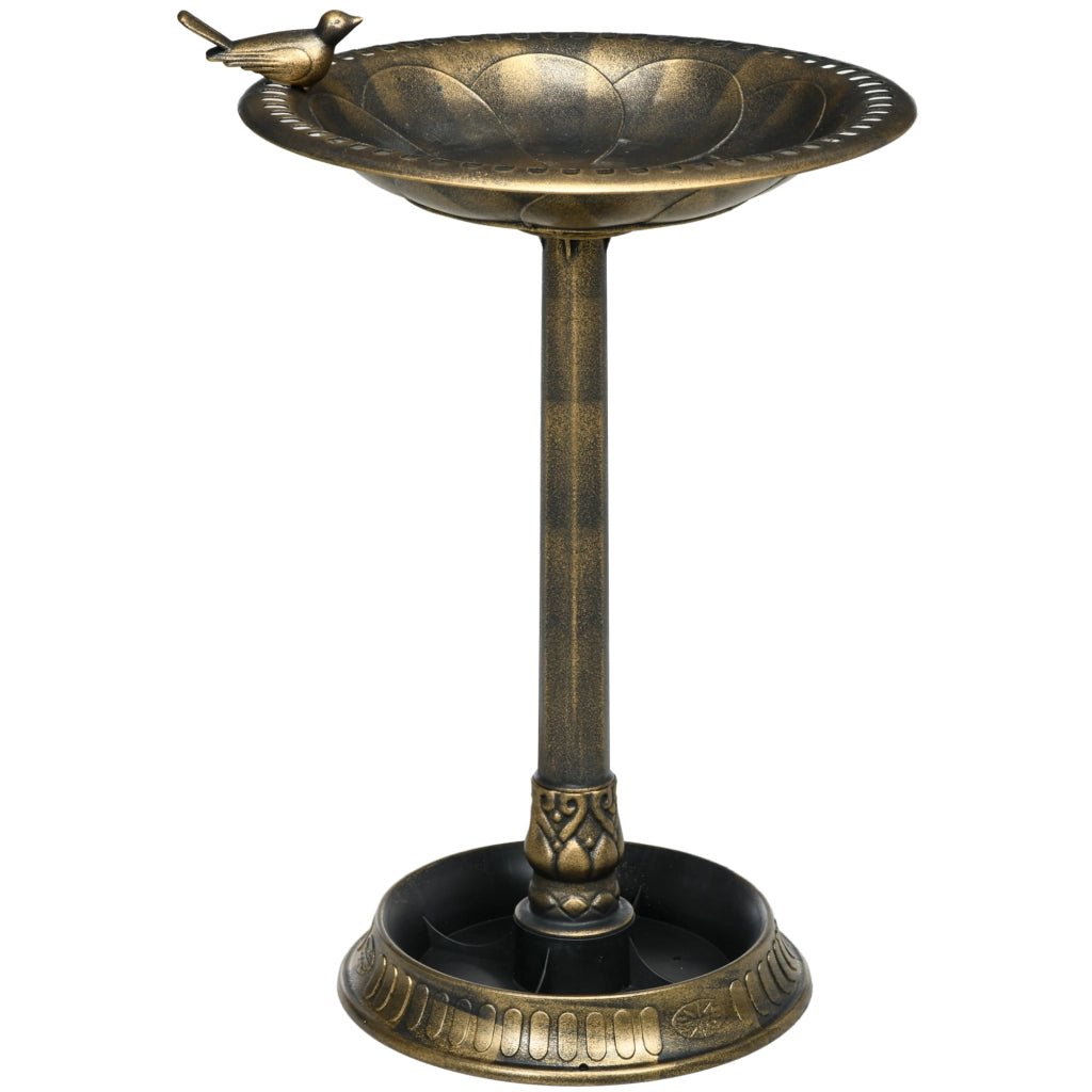 Vaso con Mangiatoia per Uccelli ¨C Minimal ¨C Bronzo Antico ?50x72 cm
