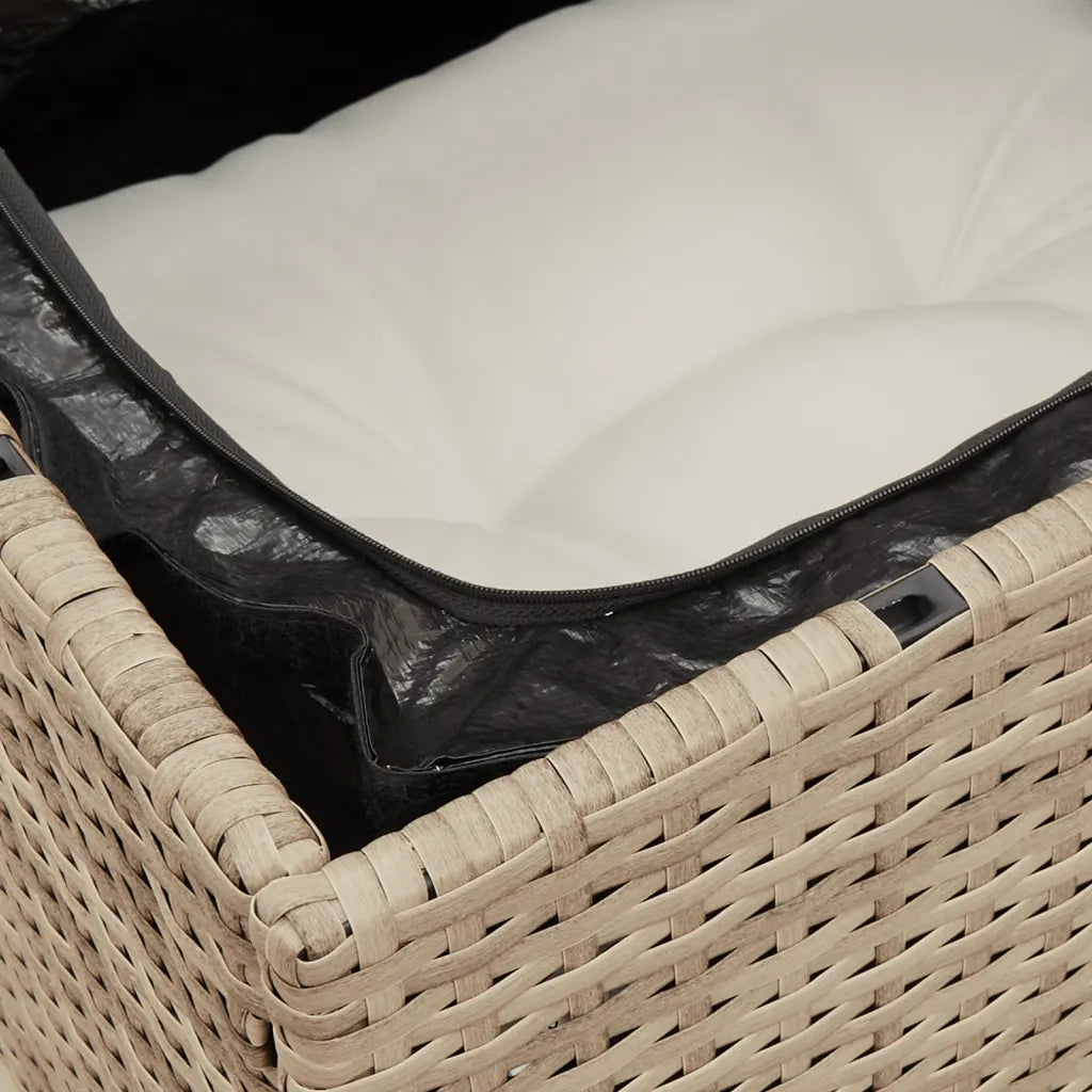 Set Divano da Giardino 8 pz con Cuscini Beige in Polyrattan