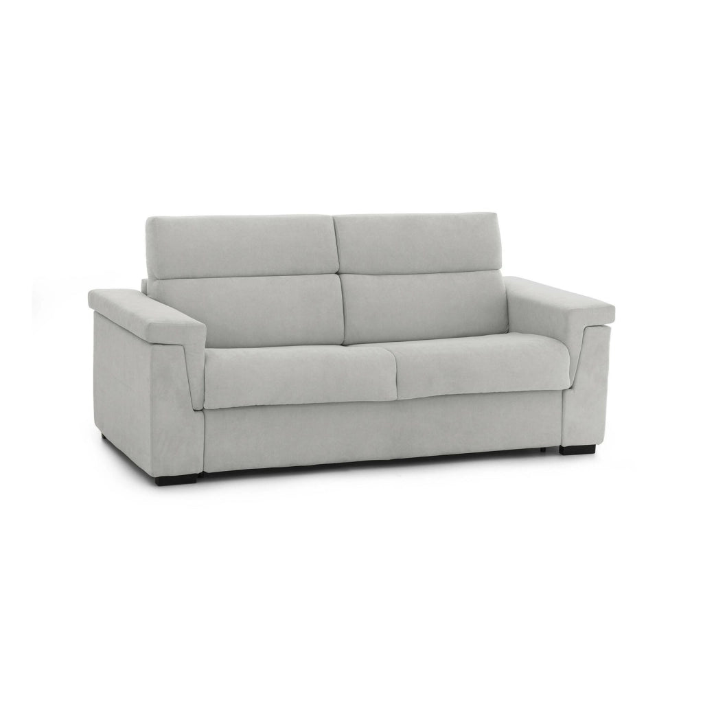 Brusasco, Divano Letto 2 Posti Sfoderabile Made in Italy, 205x95 cm Grigio Chiaro