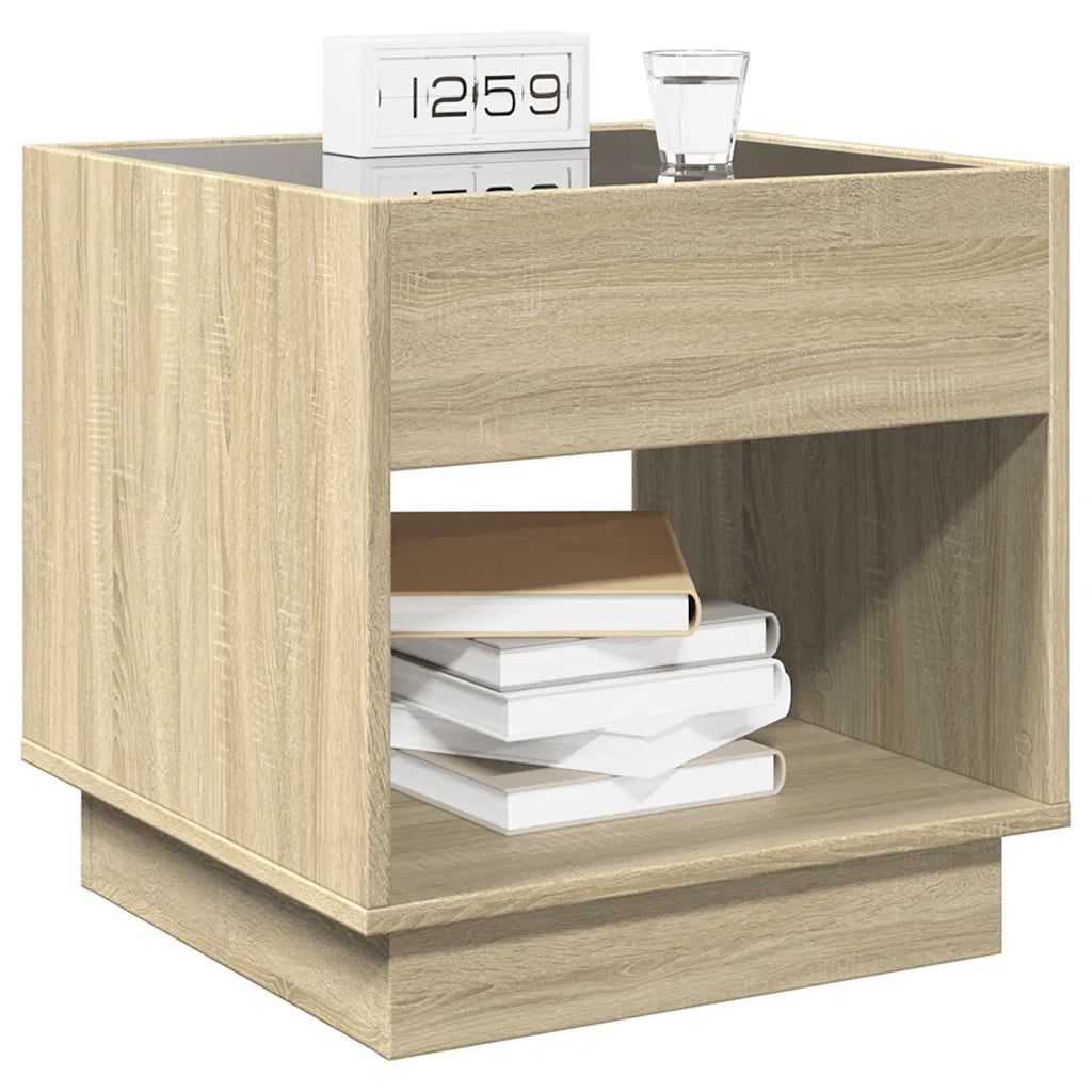 Comodino con LED Infinity Rovere Sonoma 50x50x50 cm 3284086