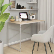 Scrivania Computer Bianca e Rovere 110x60x70 Legno Multistrato 30210