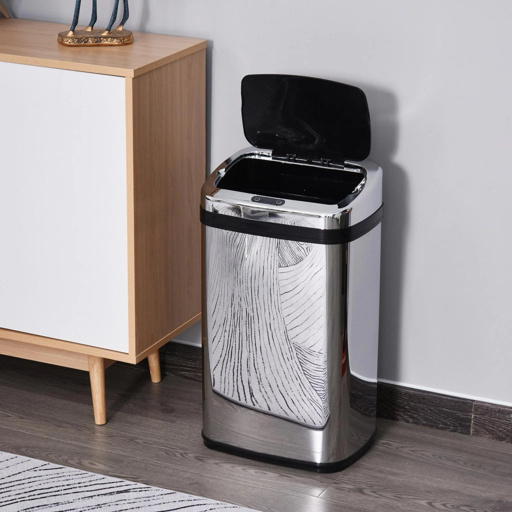 Cestino 30L Automatico ¨C Minimal ¨C Acciaio Inossidabile Argento