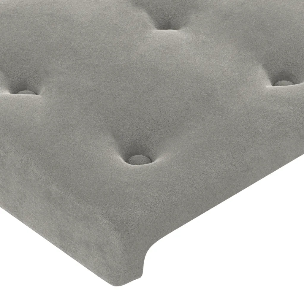 Testiera ad Orecchio-Testata con Orecchie Grigio Chiaro 103x16x78/88 cm in Velluto 635882