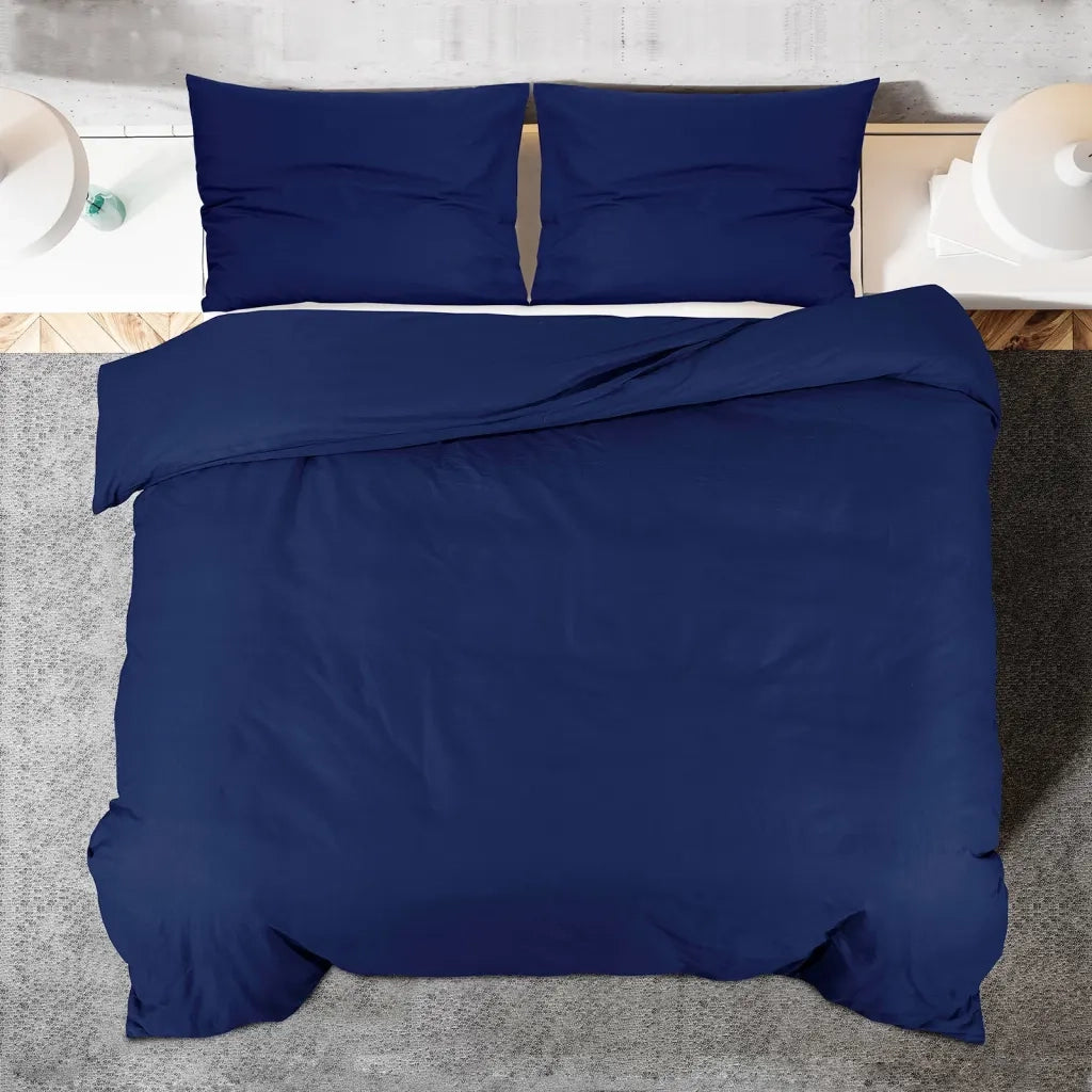 Set Copripiumino Blu Marino 200x200 cm in Cotone 136146