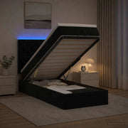 Letto Ottomano con Materasso e LED Nero 100 x 200 cm Velluto 3458357