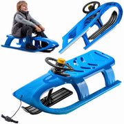 Slittino in plastica KADAX con volante per bambini, ideale per discese in montagna.