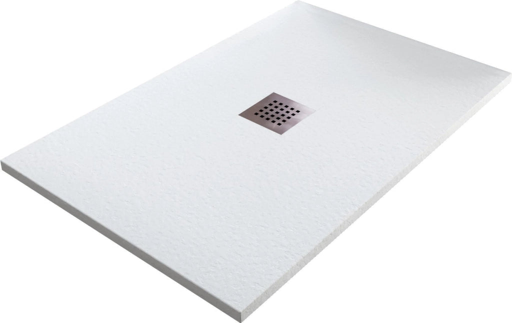 Piatto Doccia in Pietra 75x110 cm Bonussi Ardesia Stone Central Bianco