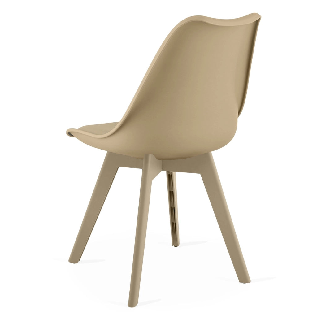 Set di 3 Sedie Mark in Polipropilene e Similpelle Beige