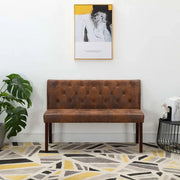 Panca-Sgabello 120 cm Marrone in Similpelle Scamosciata