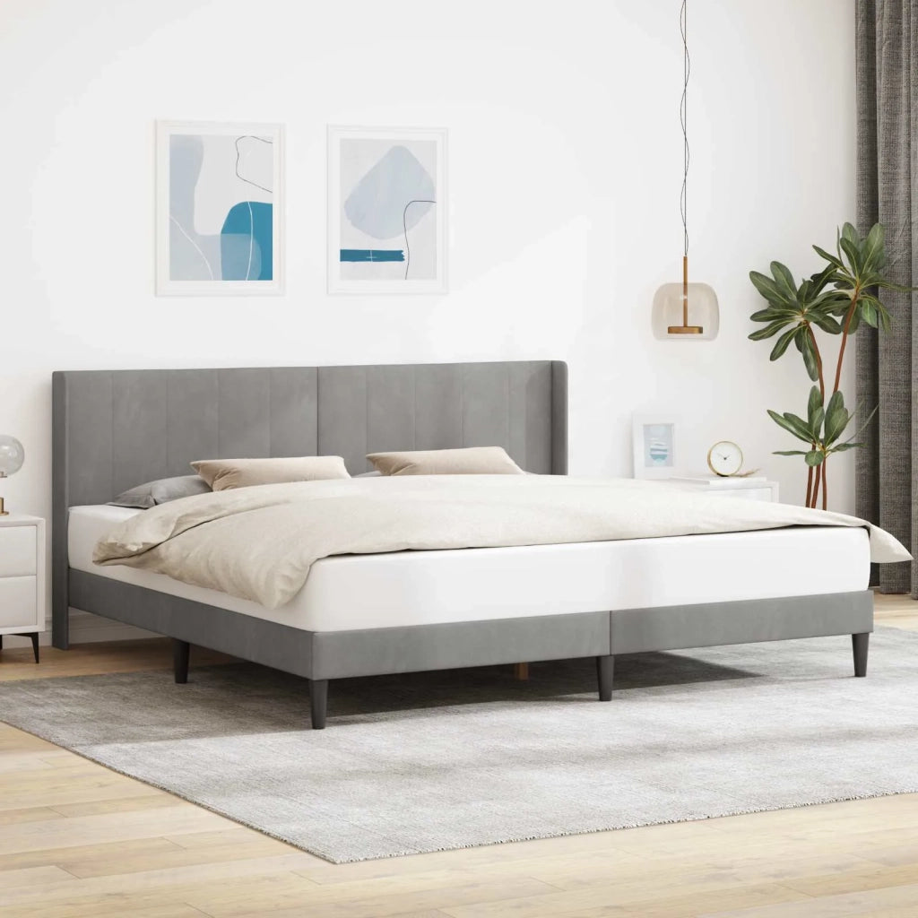 Struttura del letto-Giroletto Grigio Chiaro 200 x 200 cm Velluto 602458