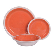 Servizio di Piatti da Tavola in Ceramica Tendenza Fondo Arancio 18 pezzi