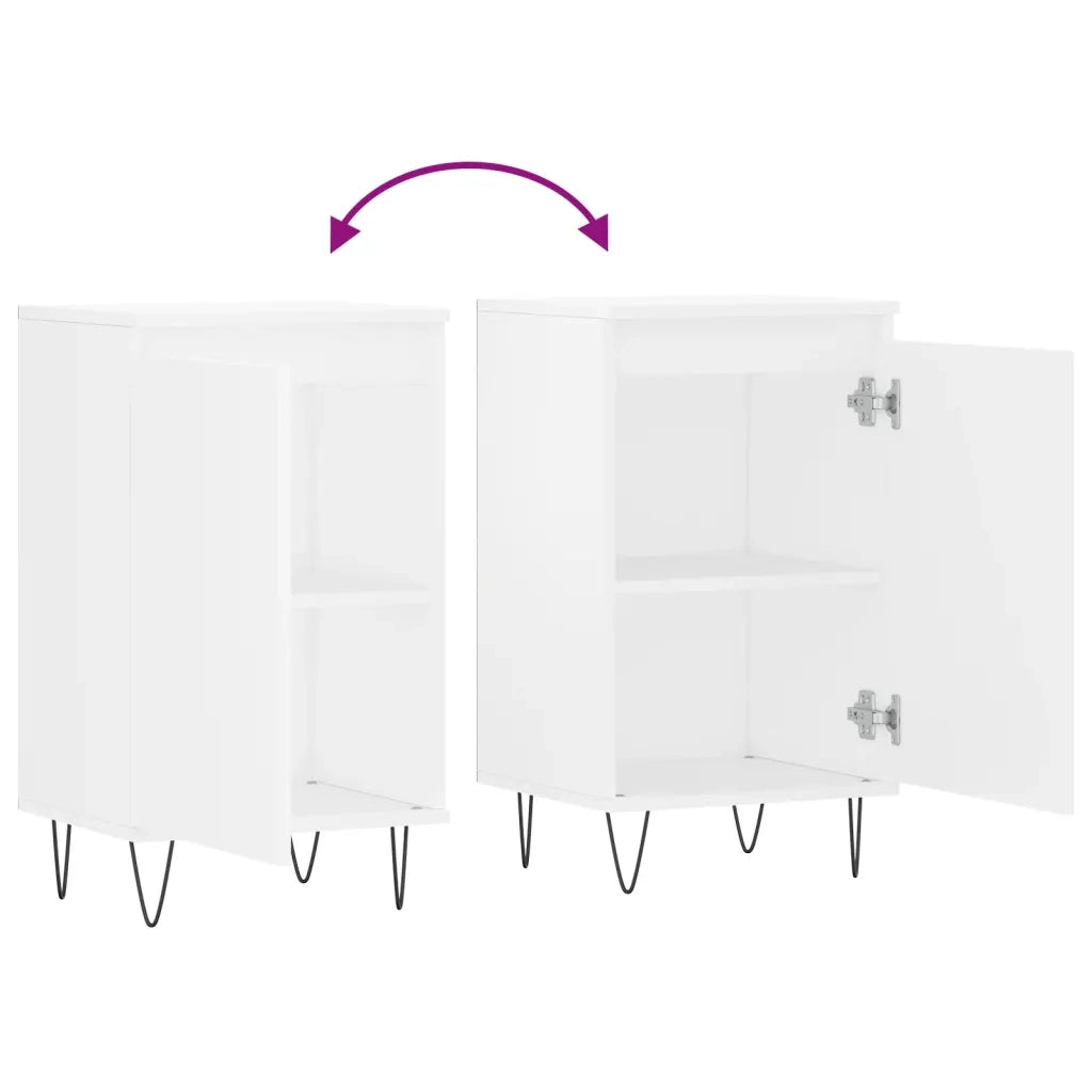Credenze 2 pz Bianche 40x35x70 cm in Legno Multistrato 831053