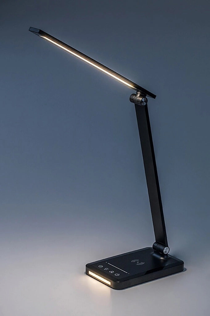 Lampada da scrivania LED nera dimmer USB 5W Rabalux