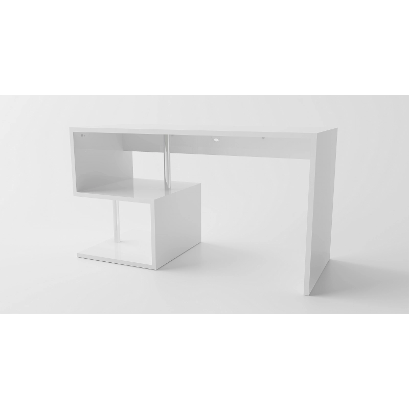 Scrivania Esse 140 – 140x77,5x60 – Bianco Lucido