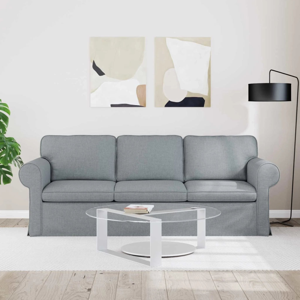 Divano Grigio chiaro 215 x 82 x 80 cm Tessuto 42024313