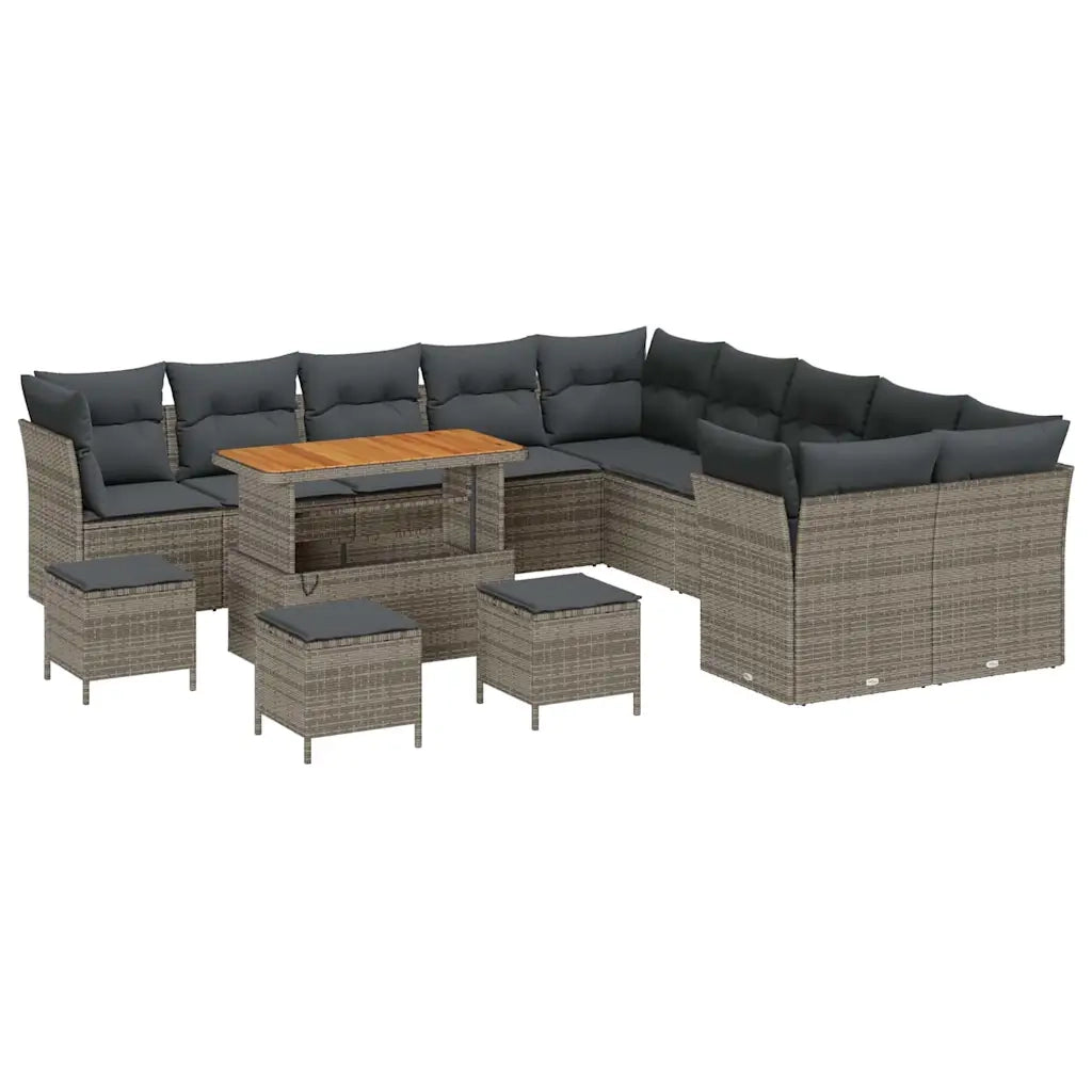 Set Divano da Giardino 14 pcs Grigio polyrattan 3361553