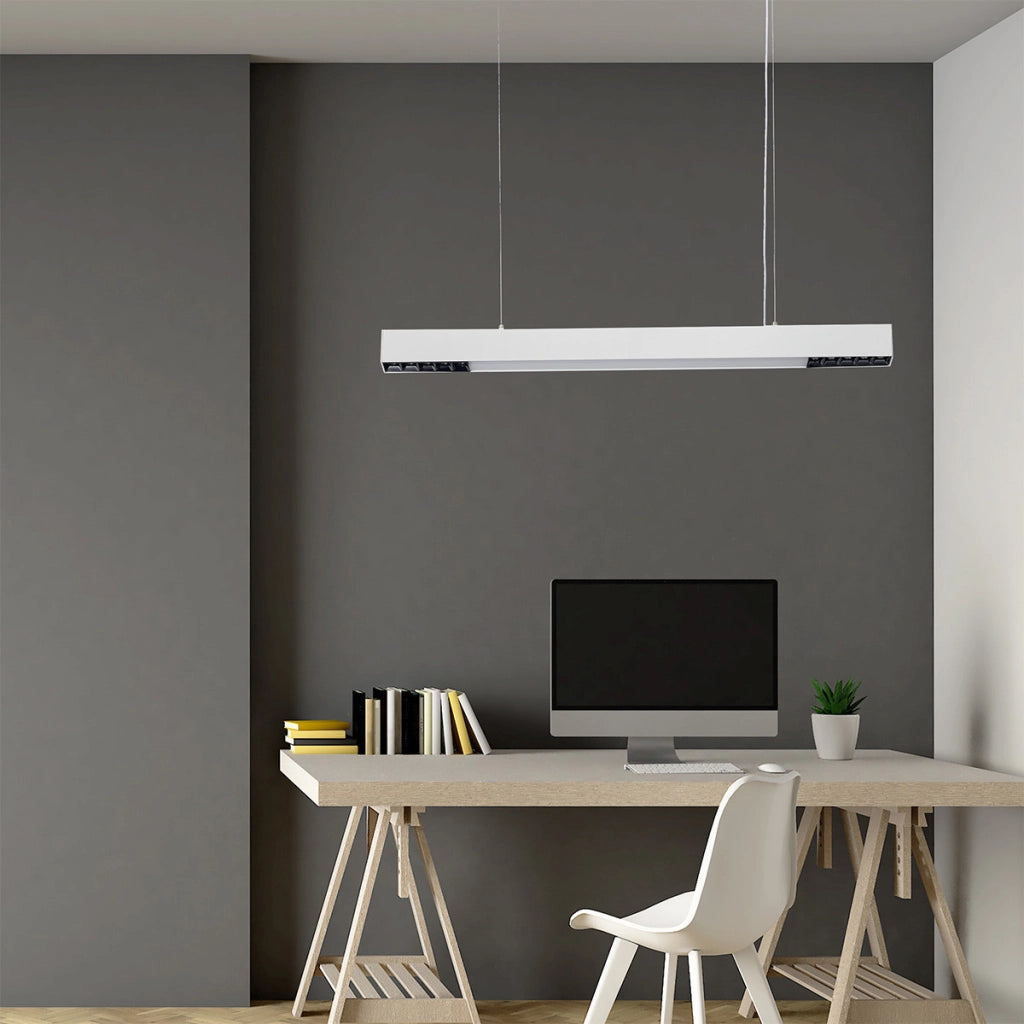 Lampada sospensione bianca lineare 80cm LED 32W CCT