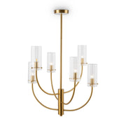 Maytoni lampadario contemporaneo Arco 6 luci G9 ottone metallo vetro