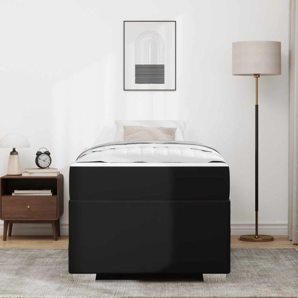 Letto singolo | Letto per adulti | Struttura del letto con materasso Nero 100 x 200 cm Tessuto