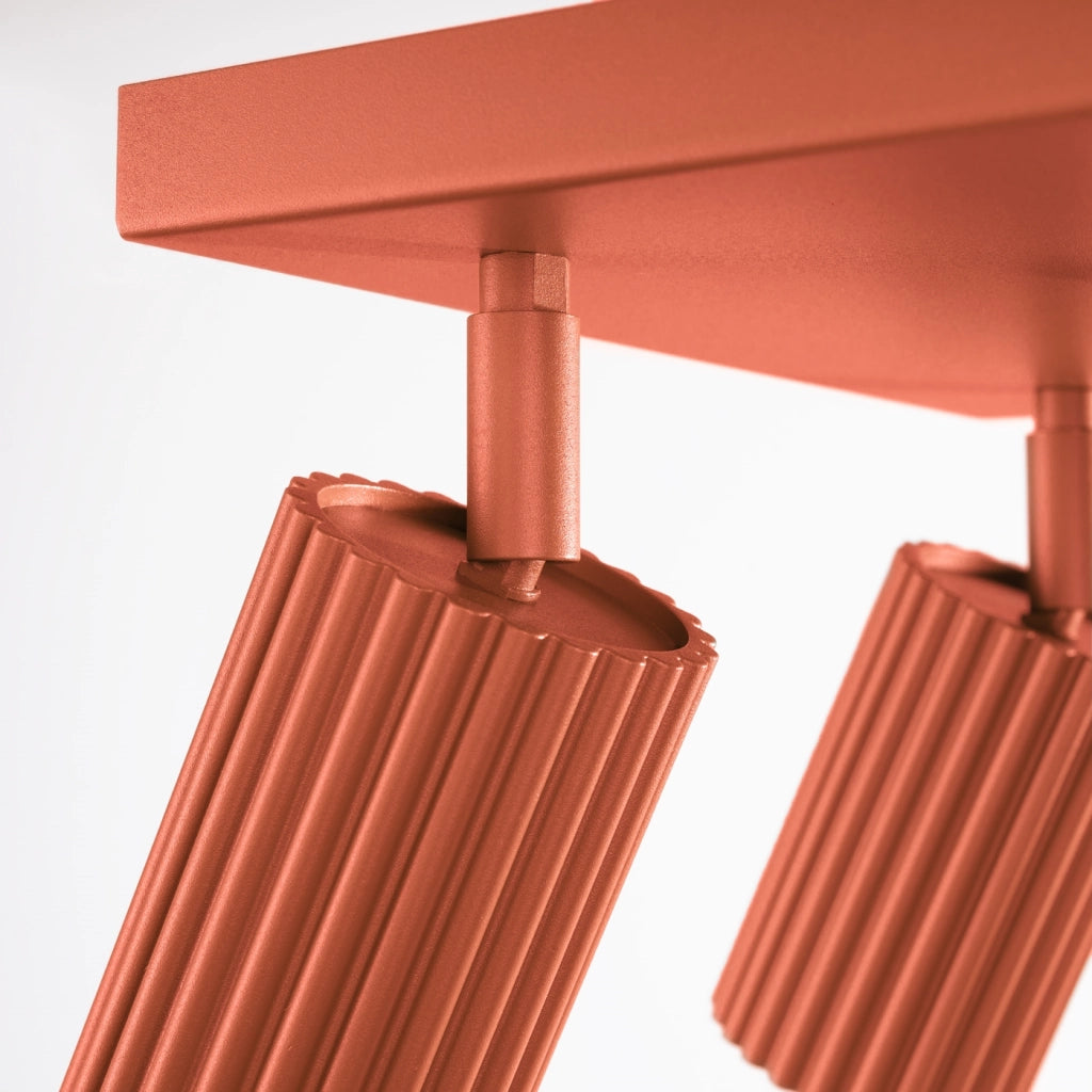 Lampada da soffitto KARBON 4 rosso ocra