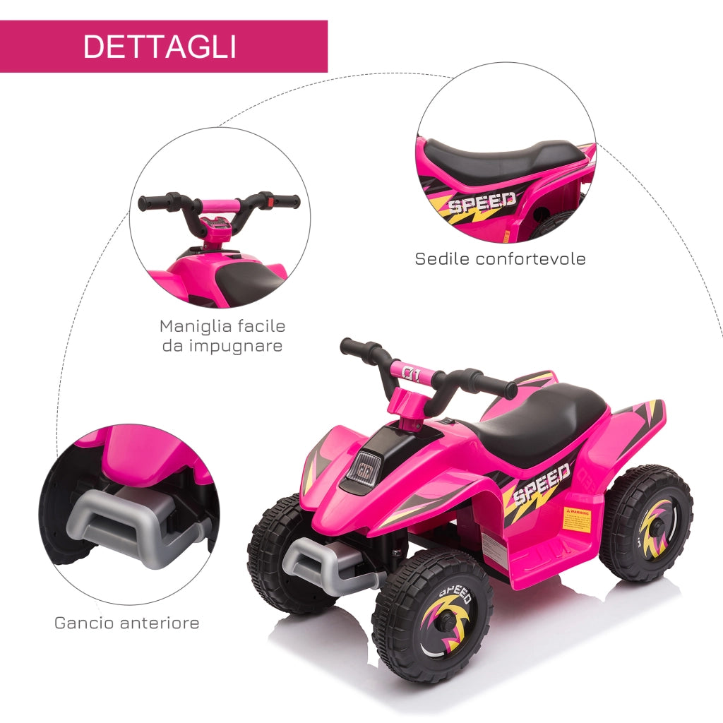 Quad Bambini Elettrico 6V ¨C Minimal ¨C Rosa 72x40x45.5 cm