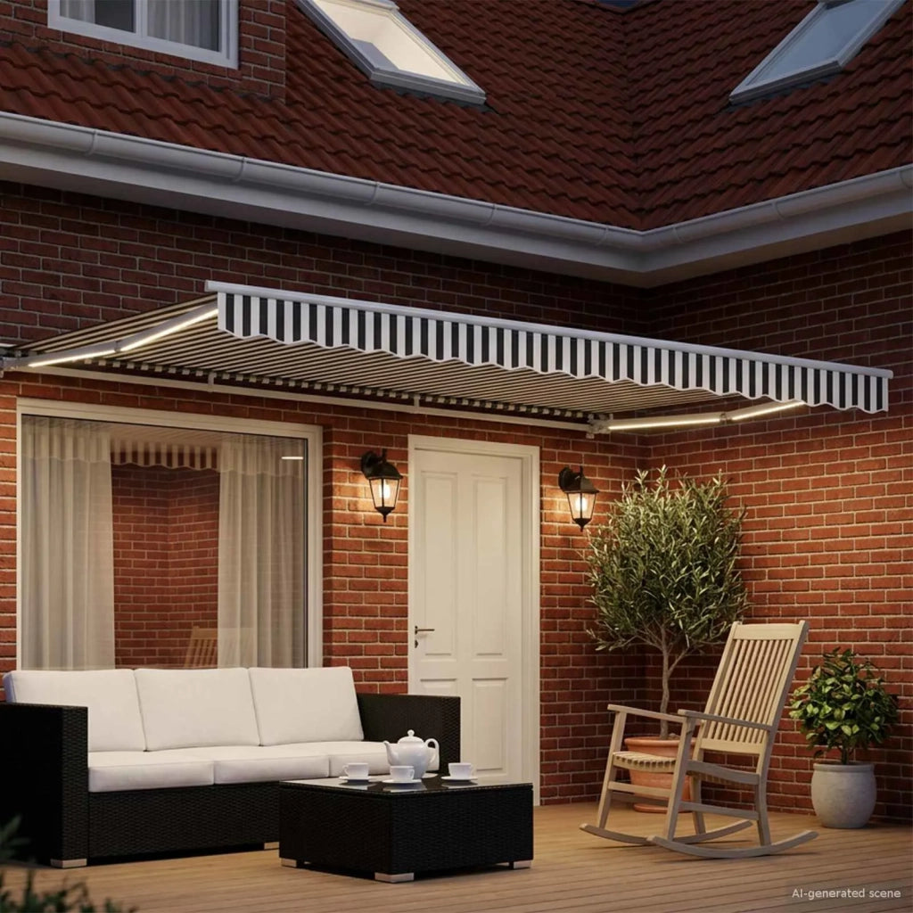 Cornice per Tenda Manuale con LED Antracite e Bianco 4,5 × 3 m 3420655