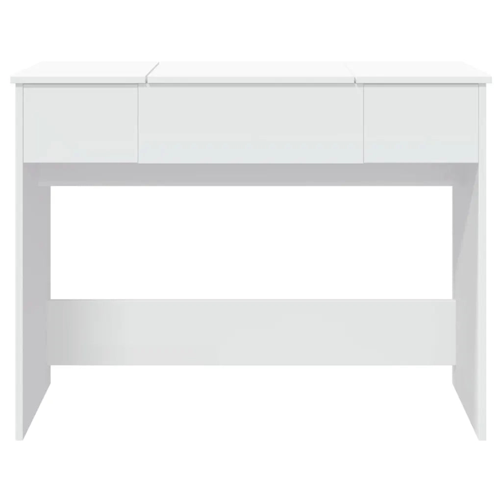 Toeletta con Specchio-Tavolo da Vanit¨¤ Bianco 100x45x76 cm