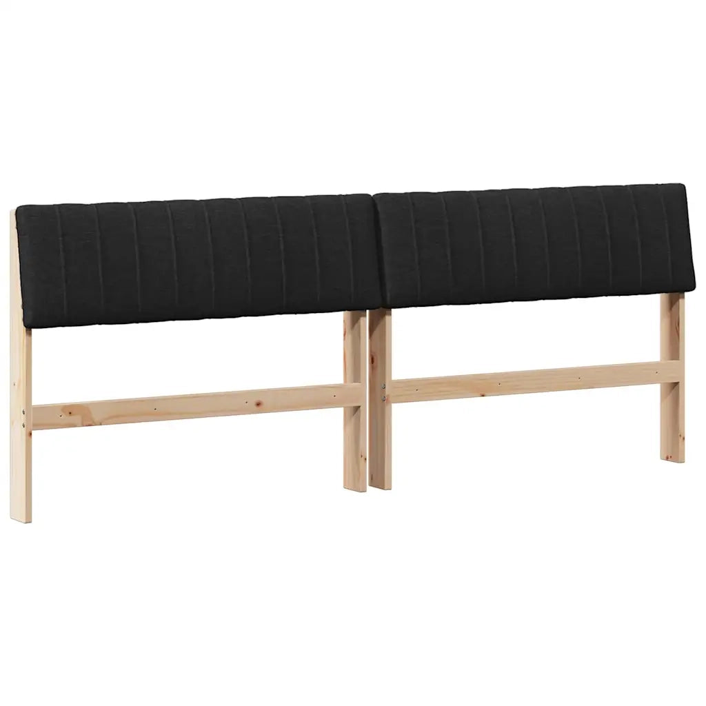 Testiera imbottita Nero 200 cm Pino massello 879211