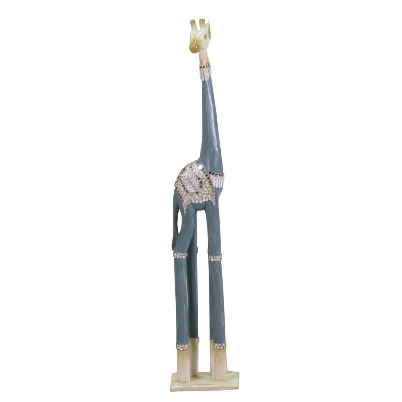 Giraffa legno azzurro bianco cm 21x19h100