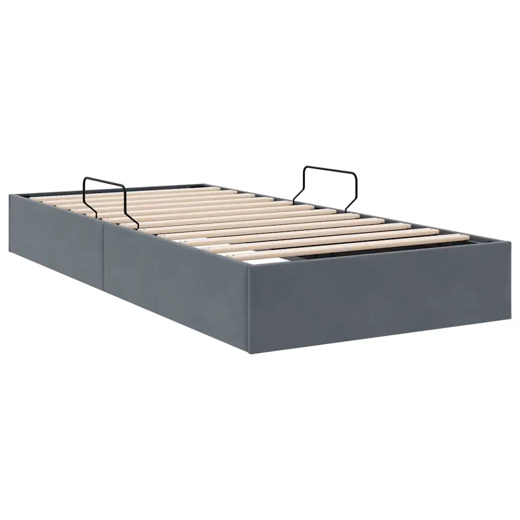 Letto con Contenitore Grigio Scuro 100 x 190 cm Velluto 3370131