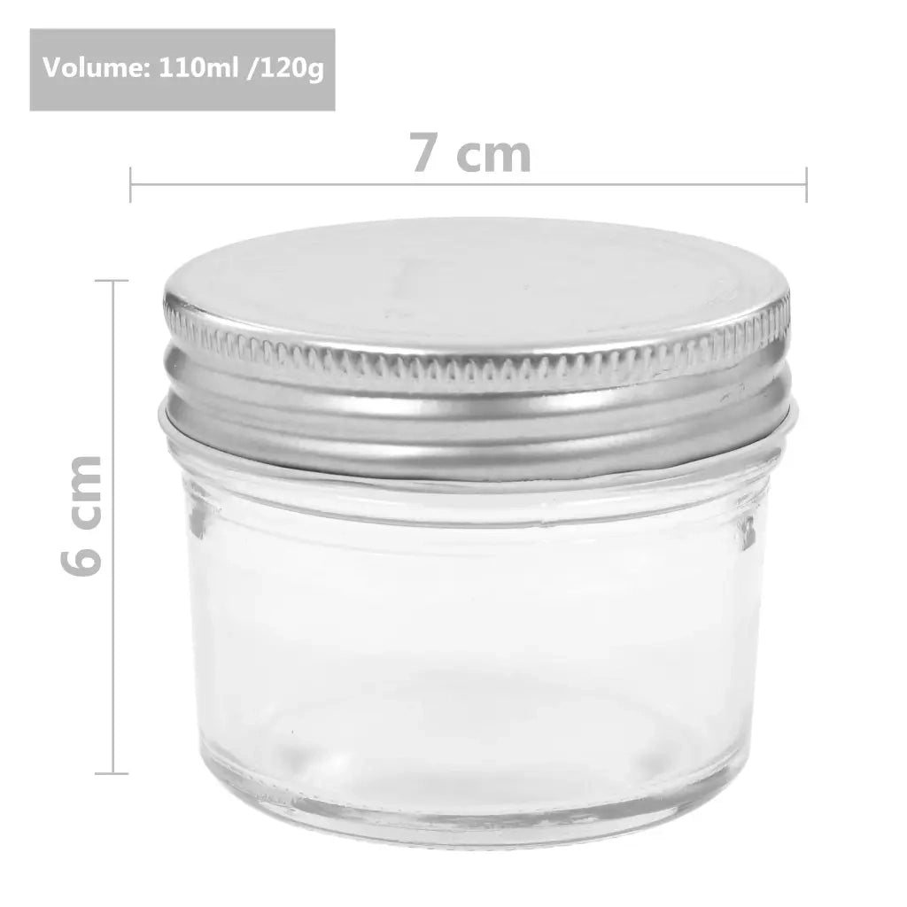 Vaso per Marmellata in Vetro Coperchio Argento 48 pz 110 ml CFW9525221