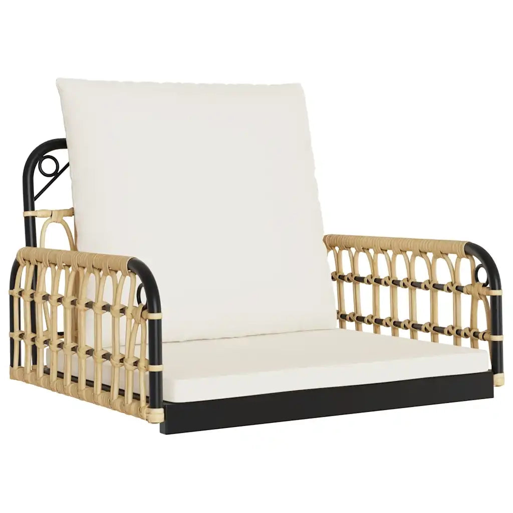 Sedia a Dondolo con Cuscini 63x58x39 cm Polyrattan e Acciaio 4009297