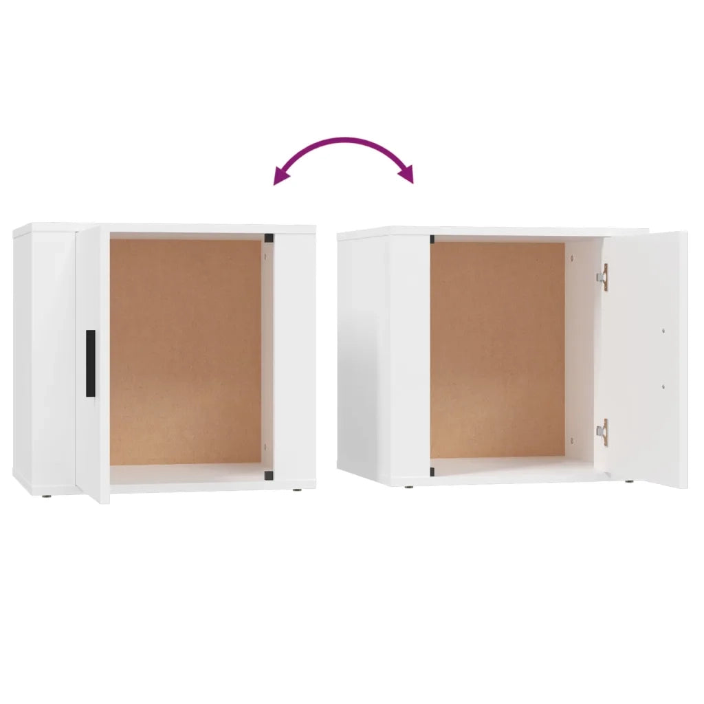Comodini 2 pz-Set di 2 Tavolino da notte Bianca 50x39x47 cm
