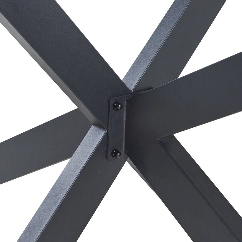 Gamba Centrale Oberau a Forma Stella per Tavolo Fai da te 85 x 85 x 71 cm Acciaio Nero [en.casa]