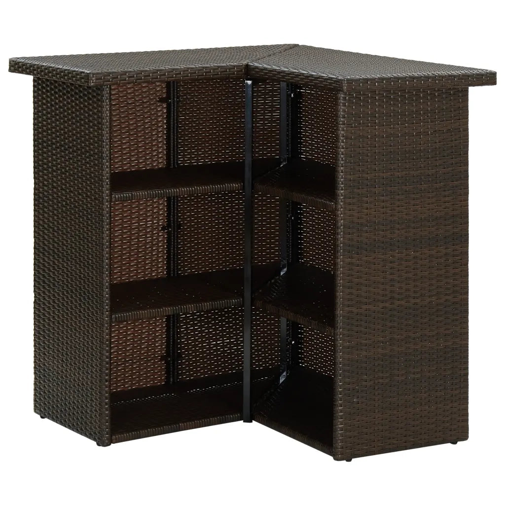 Set da Bar da Giardino 4 pz con Cuscini in Polyrattan Marrone 3064922