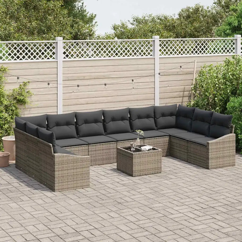 Set Divano da Giardino Grigio chiaro polyrattan 3355578