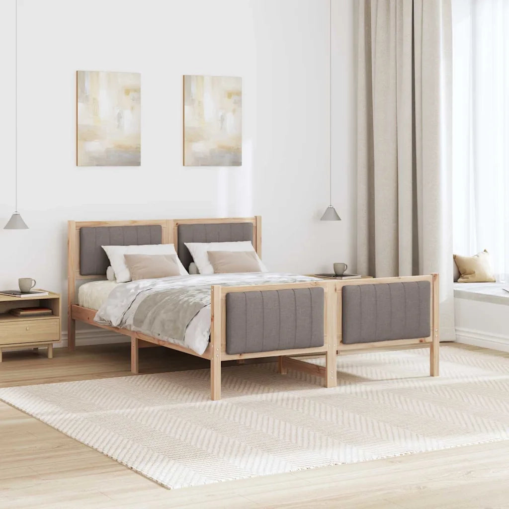 Struttura del Letto con testiera Marrone e taupe 140 x 200 cm