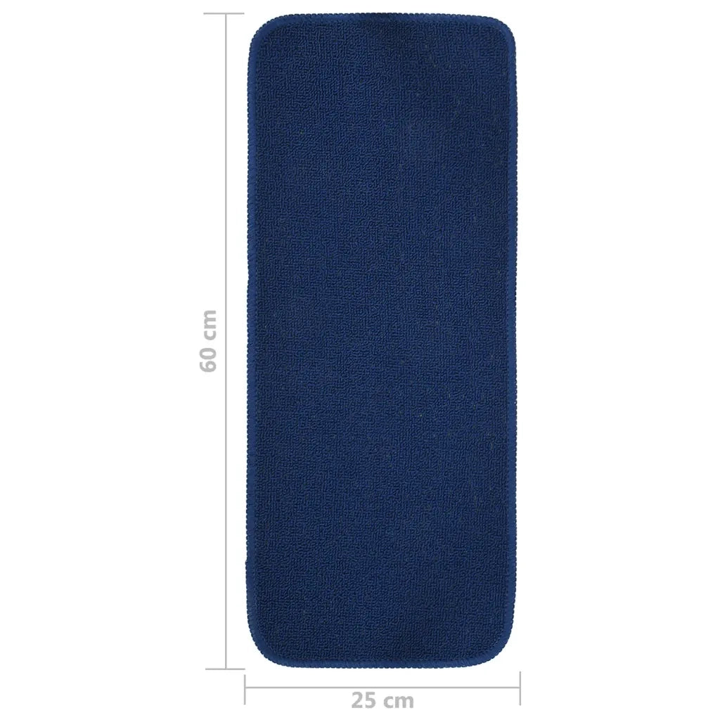 Tappetini per Scale 15 pz 60x25cm Blu Antiscivolo Rettangolari 340398