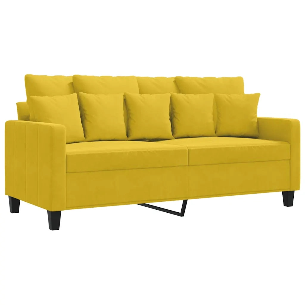 Divano a 2 Posti-Sofa 2 Posti giallo 140 cm in Velluto 132277