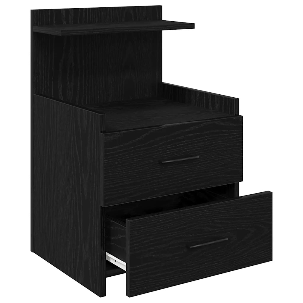 Comodino con 2 cassetti Nero 40x36,5x62 cm 858634