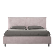 BS COM Letto matrimoniale contenitore imbottito 160x200 microfibra glicine