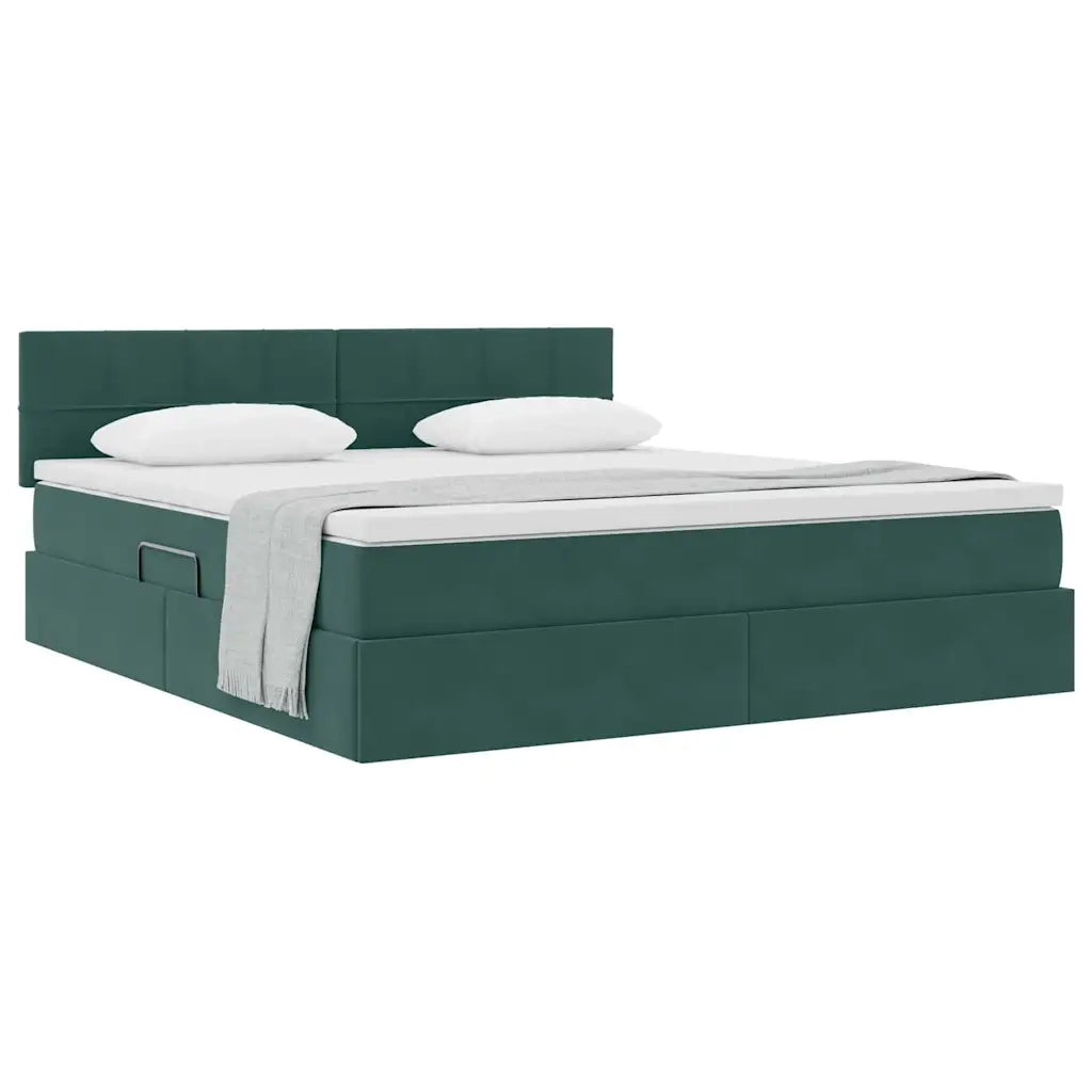 Letto con Contenitore Verde Scuro 180 x 200 cm Velluto