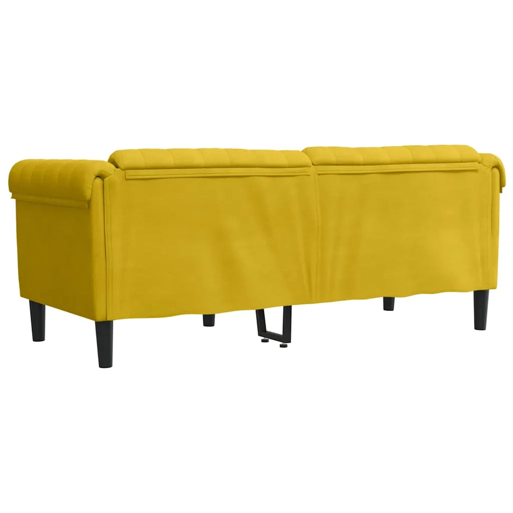 Divano a 2 Posti-Sofa 2 Posti Giallo in Velluto