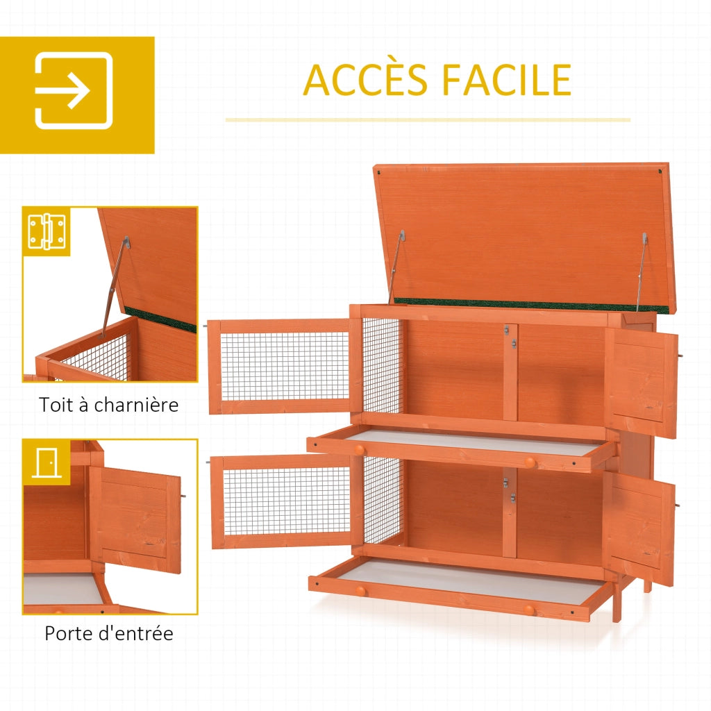 Gabbia per conigli a doppio livello ¨C zephmum ¨C 90x45x90 cm